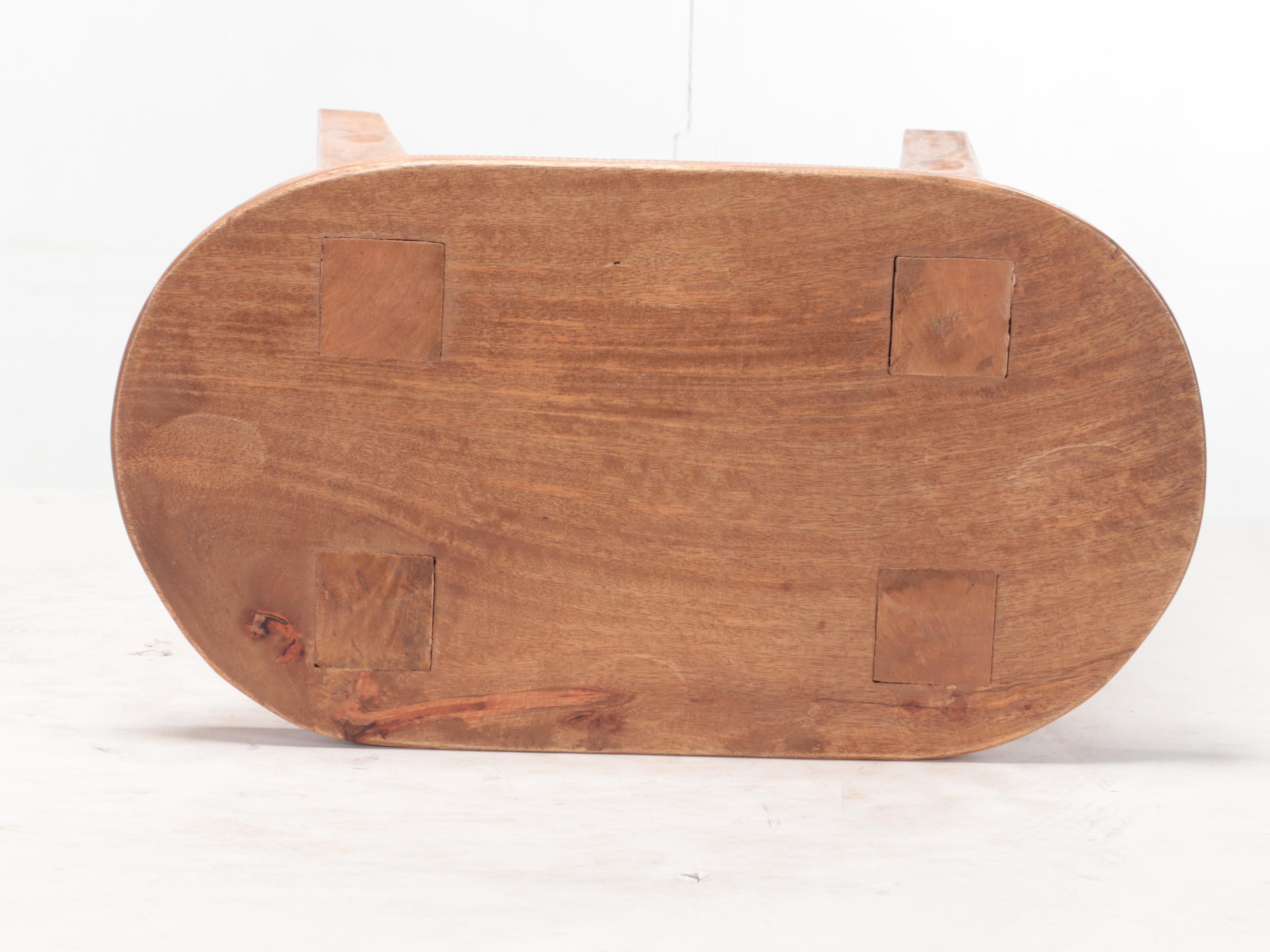 Threshold Woodland Carved Wood Tall Accent Table EBTH