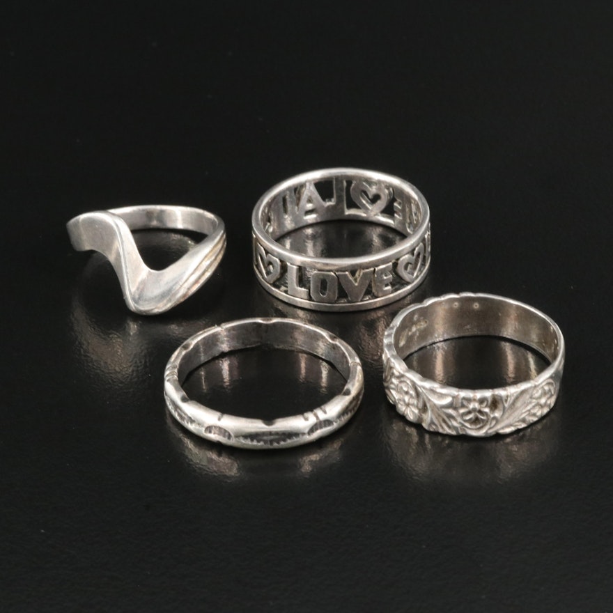Sterling Ring Selection Featuring Carlisle Jewelry Stampwork Band