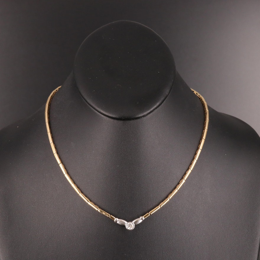 Italian 14K 0.40 CT Diamond Necklace