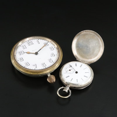 Vintage Swiss Car Clock and Swiss Pocket Watch