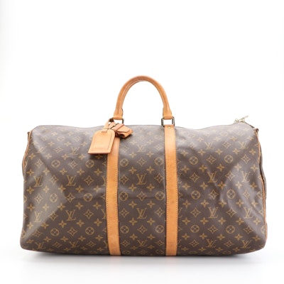 Louis Vuitton Keepall 55 Bandoulière in Monogram Canvas and Vachetta Leather