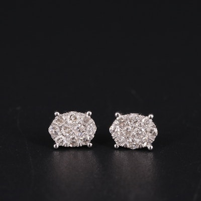 Sterling 0.34 CTW Diamond Stud Earrings