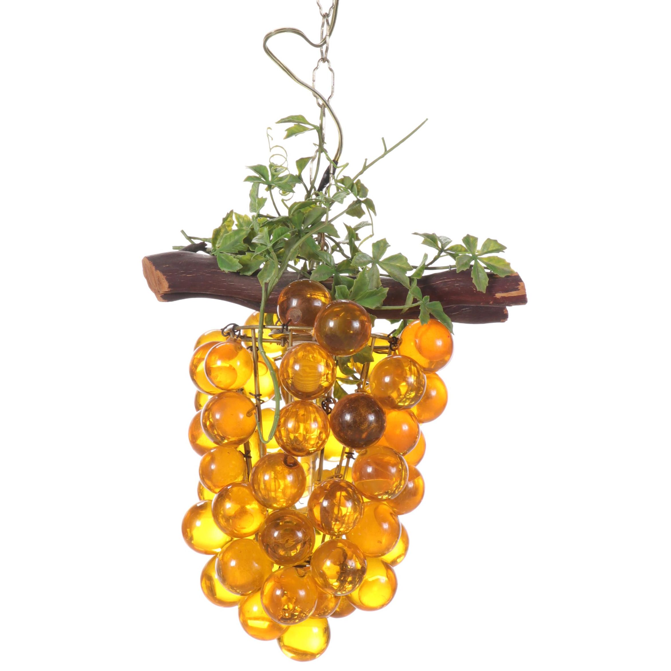 Acrylic Grape Cluster Swag Pendant Light, Mid to Late 20th Century EBTH