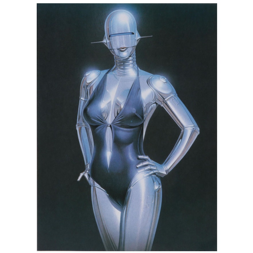 Sorayama Hajime Android in Swimsuit Offset Lithograph From "Pin-Up," 2000