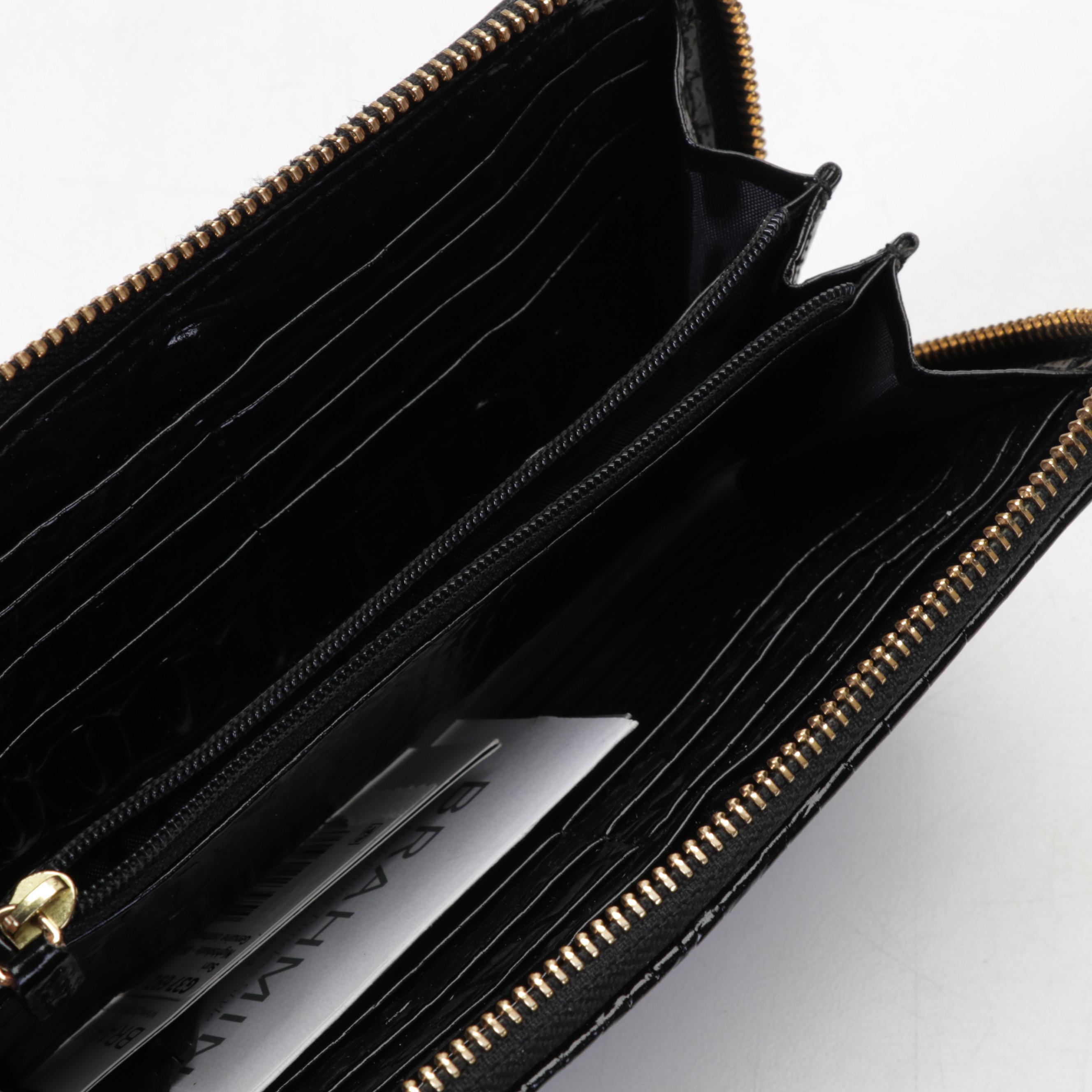 Brahmin ZipAround Wallet In Blue Pebbled Leather EBTH