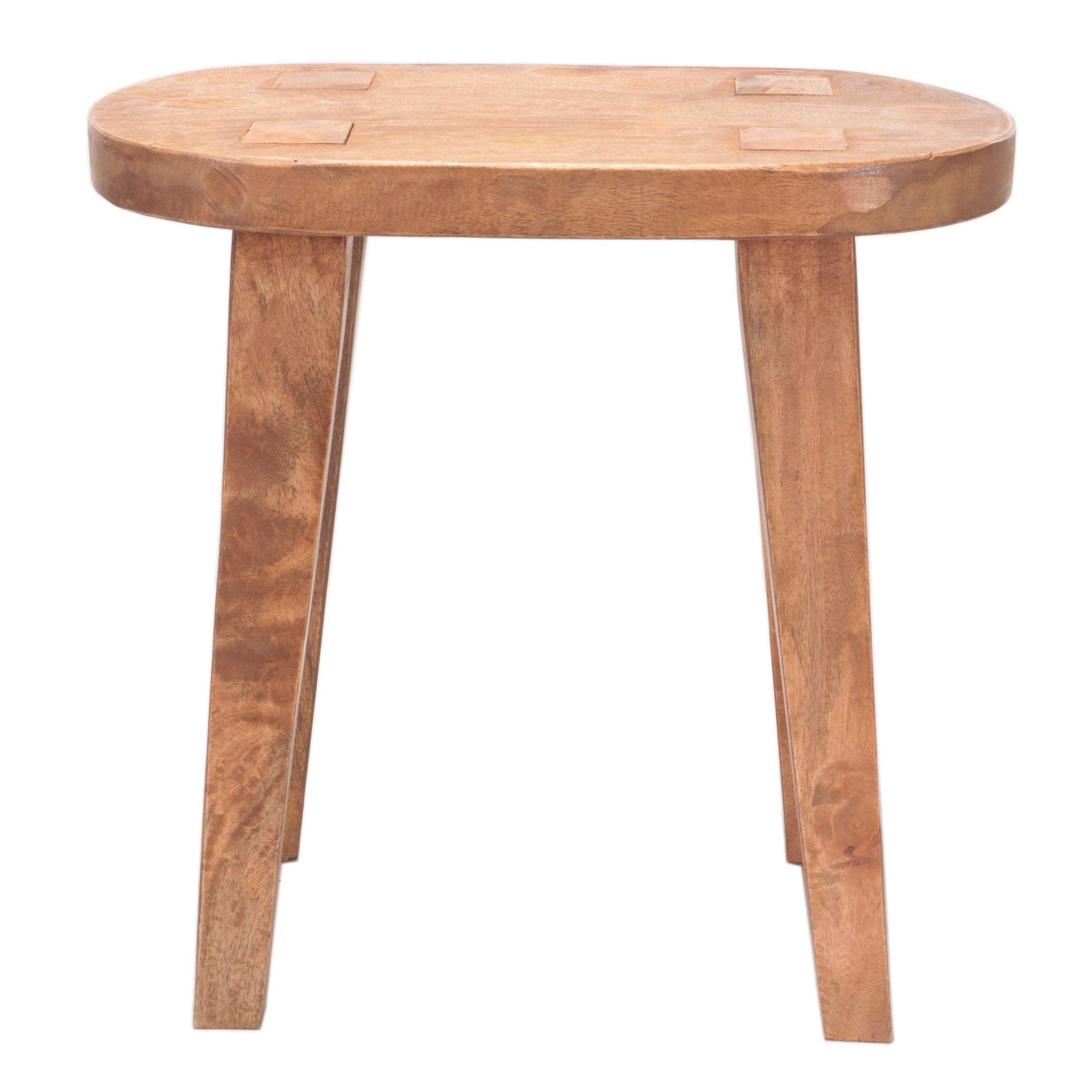 Threshold Woodland Carved Wood Tall Accent Table EBTH