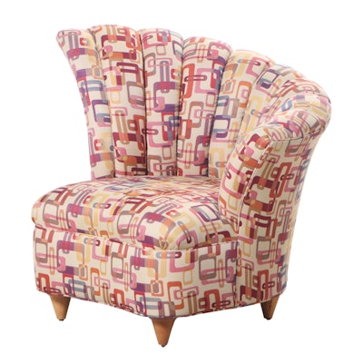 Sofa Express Vladimir Kagan Style Asymmetrical Channel-Back Club Chair