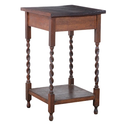 Jacobean Revival Oak "Barley Twist" Side Table, Late 19th/Early 20th Century