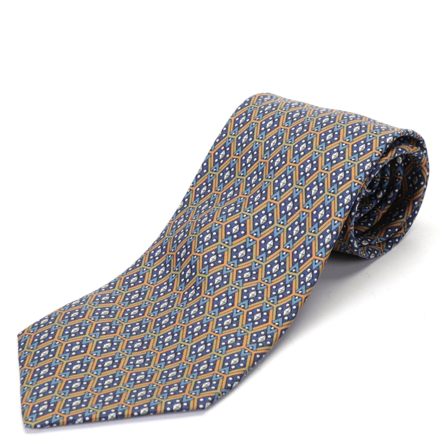 Hermès 5001 EA Silk Twill Hand-Stitched Necktie