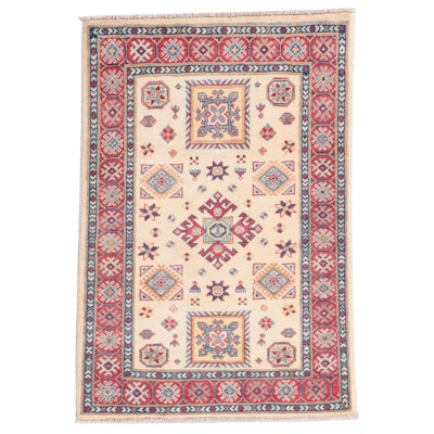 3' x 4'6 Hand-Knotted Afghan Kazak Accent Rug
