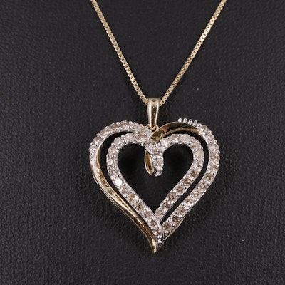 Sterling 1.02 CTW Diamond Heart Necklace