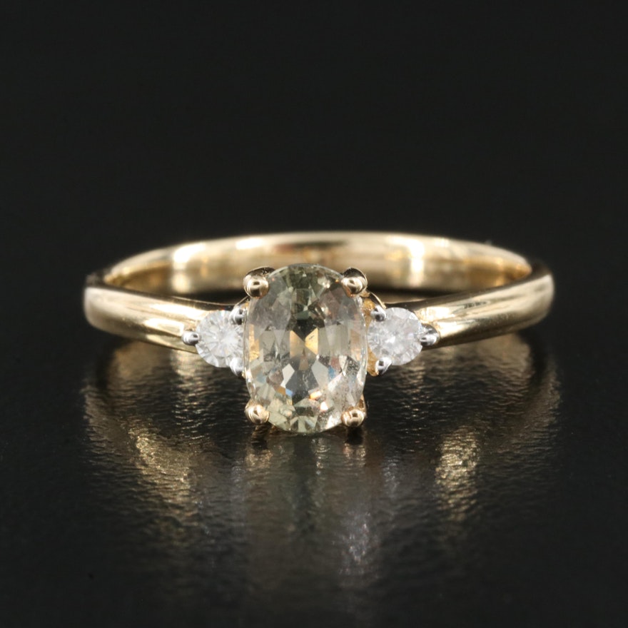 14K Sapphire and Diamond Ring