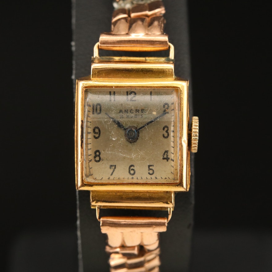 18K Vintage Ancre Hand Wind Wristwatch