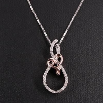 Sterling 0.17 CTW Diamond Pendant Necklace