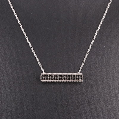 Sterling 0.21 CTW Diamond Bar Necklace