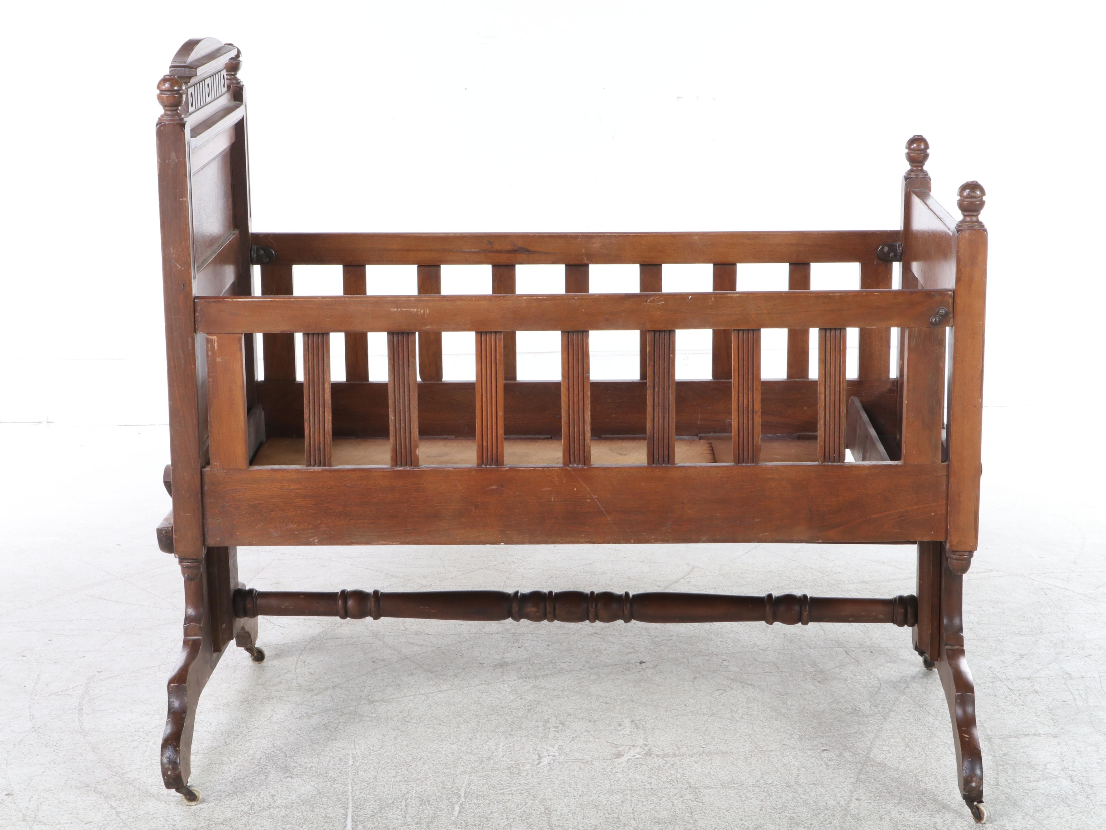 Victorian Walnut Crib, Late 19th Century EBTH