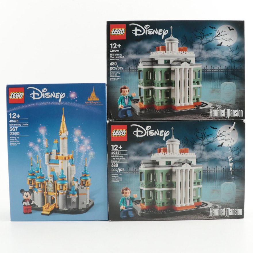 LEGO Mini Disney "The Haunted Mansion" and "Disney Castle"