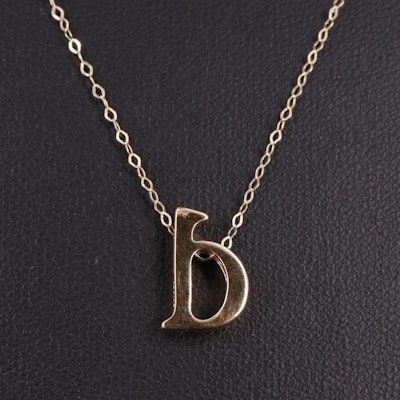 14K B Chain Pendant Necklace