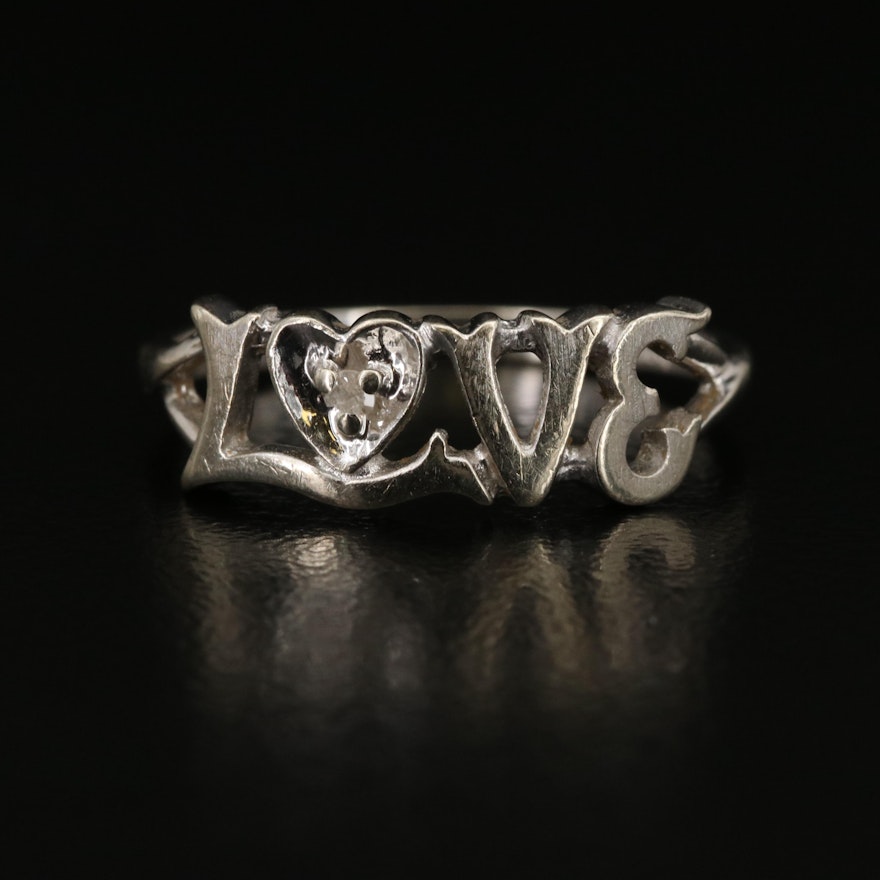 14K Diamond Love Ring