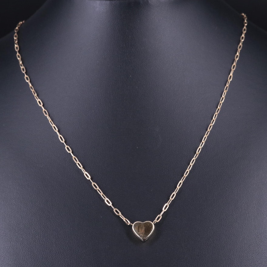 14K Heart Chain Necklace