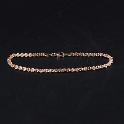 14K Gold Wheat Chain Bracelet