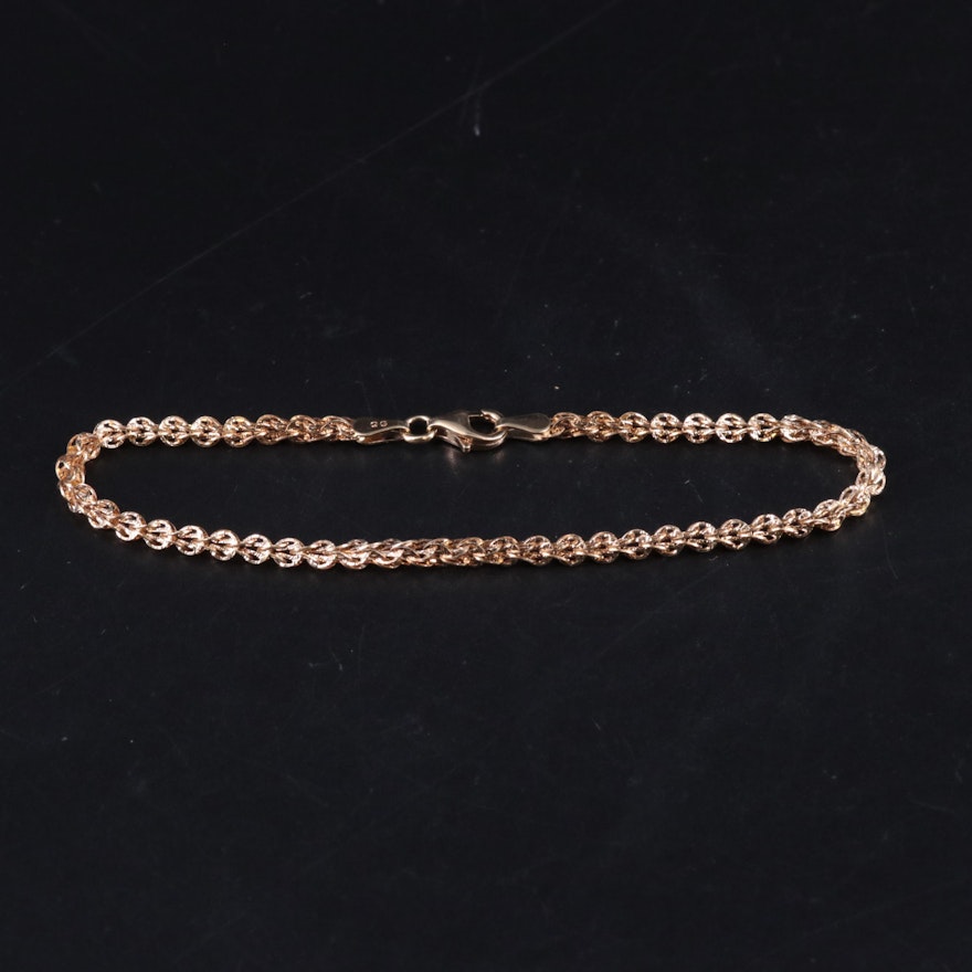 14K Gold Wheat Chain Bracelet