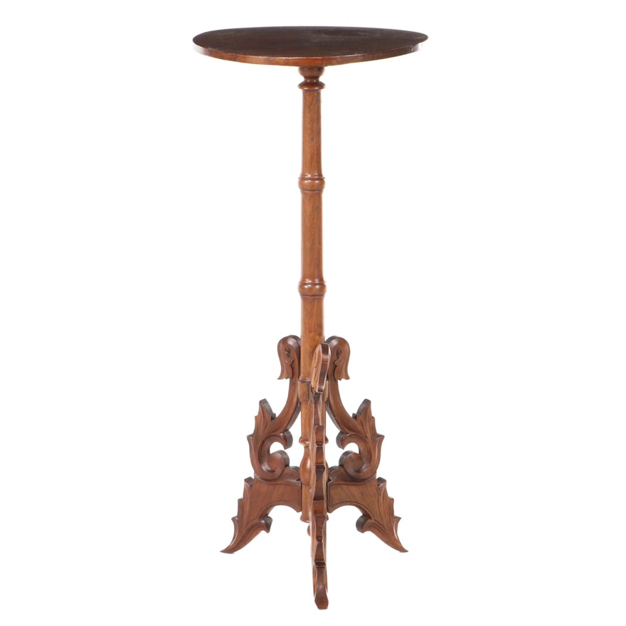Victorian Style Walnut and Oak Pedestal Table