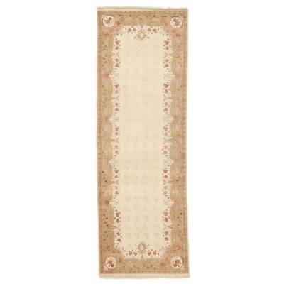 3'5 x 10'4 Hand-Knotted Turkish Oushak Wool and Silk Long Rug