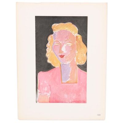 Offset Lithograph After Henri Matisse "Le Jeune Femme en rose," 1943