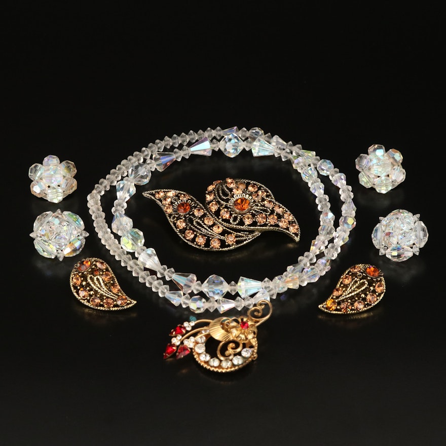 Vintage Aurora Borealis Glass Jewelry