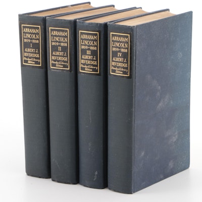 "Abraham Lincoln, 1809–1858" Four-Volume Set by Albert J. Beveridge, 1928