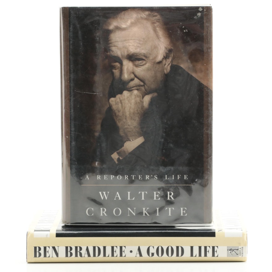Signed "A Reporter's Life" by Walter Cronkite and "A Good Life" by Ben Bradlee