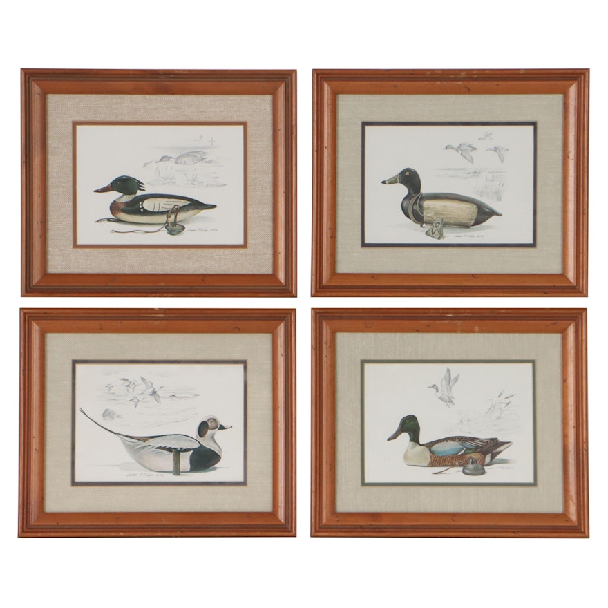 Offset Lithographs of Duck Decoys After James P. Fisher