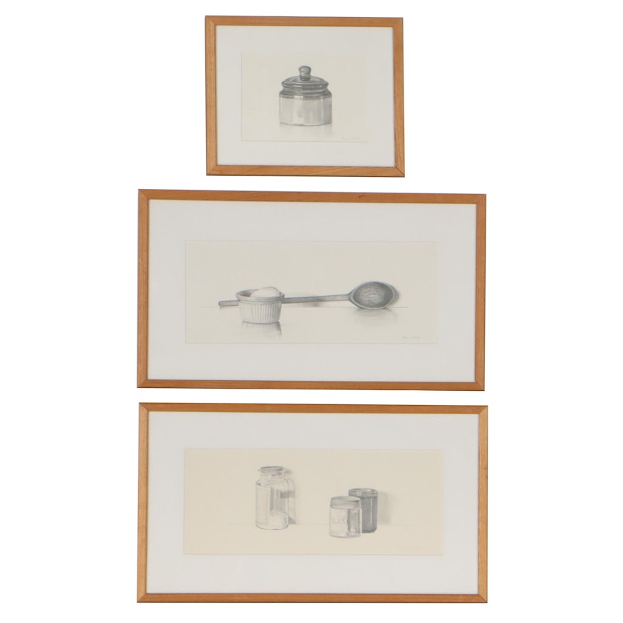 Gail Collier Still Life Graphite Drawings of Kitchen Items