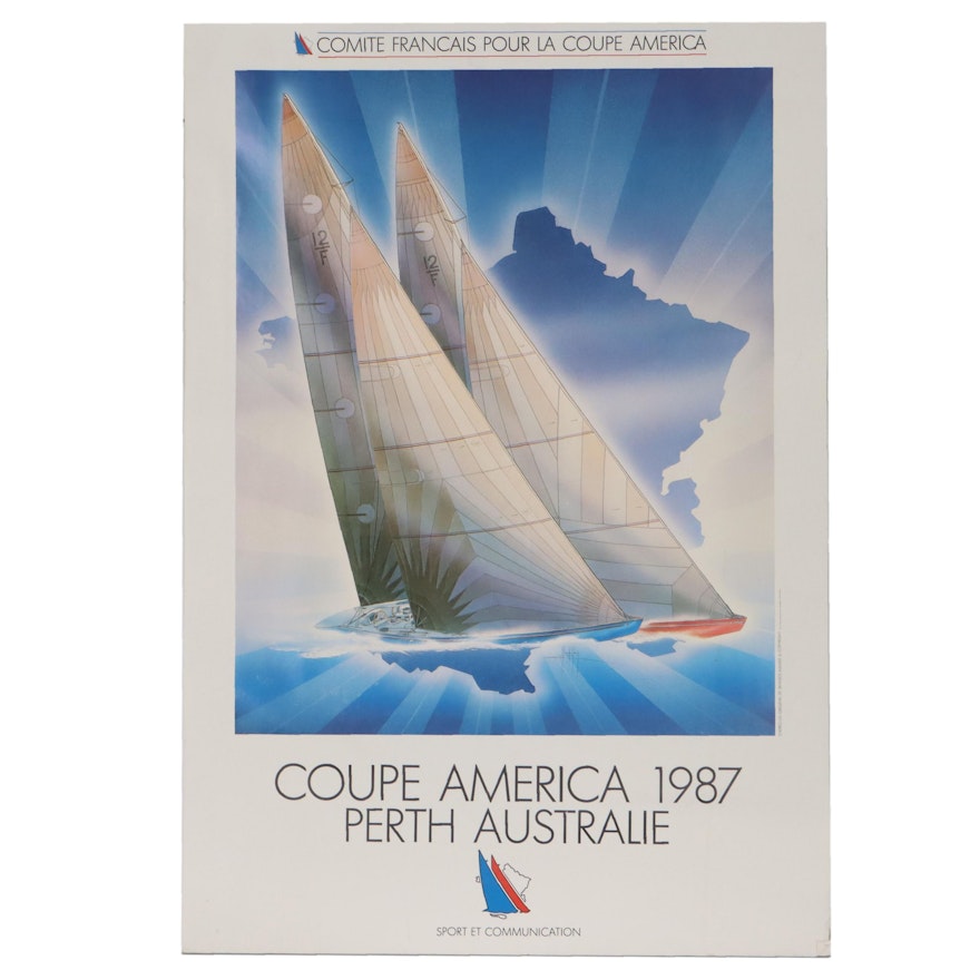 Offset Lithograph After Yannick Manier "Coupe America 1987 Perth Australie"