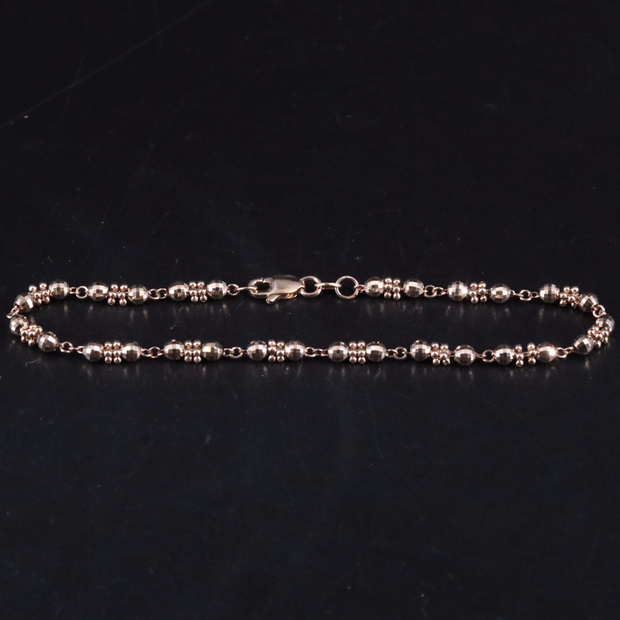 14K Beaded Chain Bracelet
