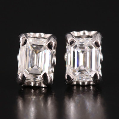 Platinum 1.02 CTW Diamond Stud Earrings with GIA Dossiers
