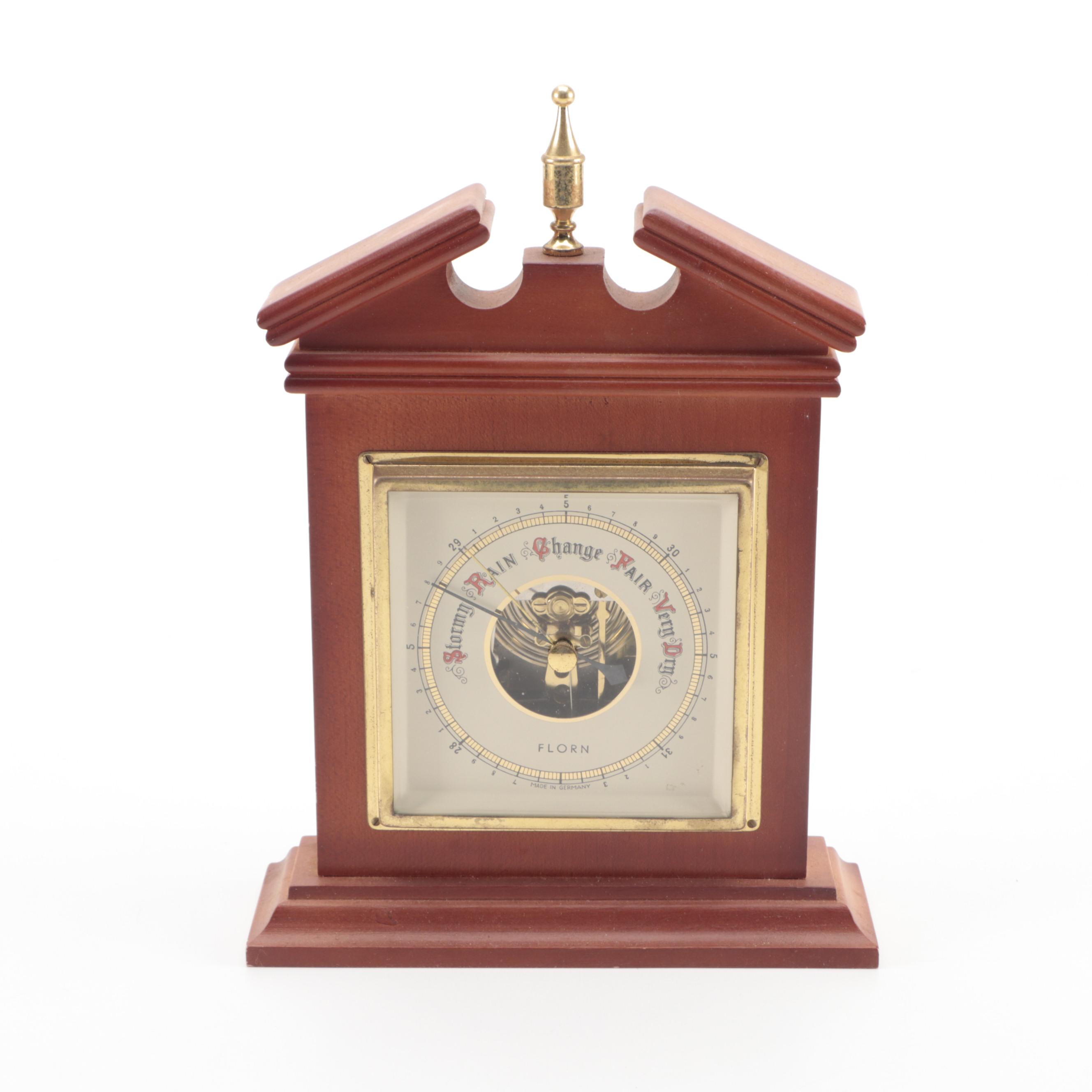 Brass Anchor WallMount Bell With Florn Barometer EBTH
