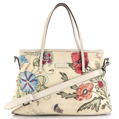 Gucci x Kris Knight Small Two-Way Bag in Flora-Printed Canvas and Leather
