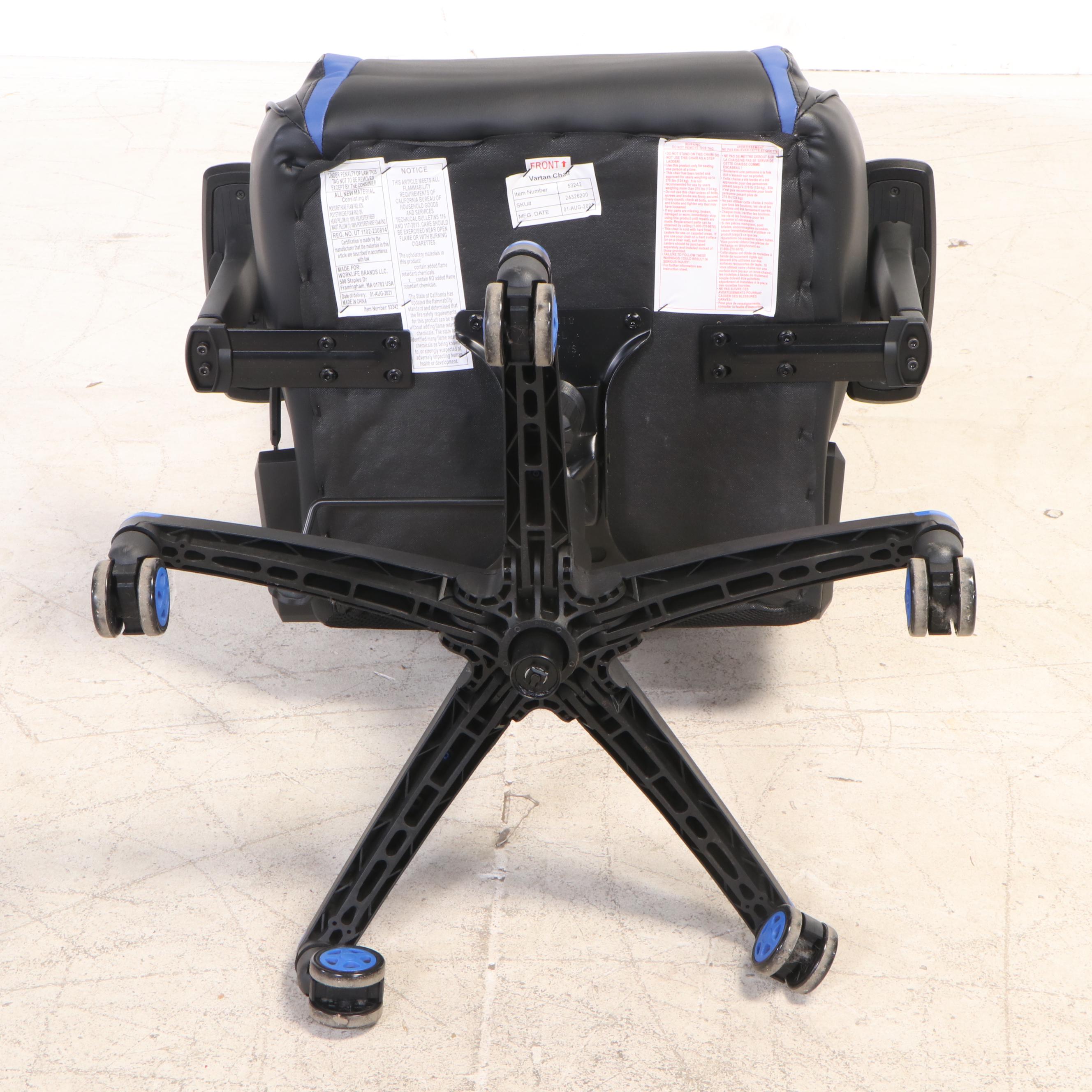 Emerge "Vartan" FauxLeather Gaming Chair in Blue/Black Plus Hobby