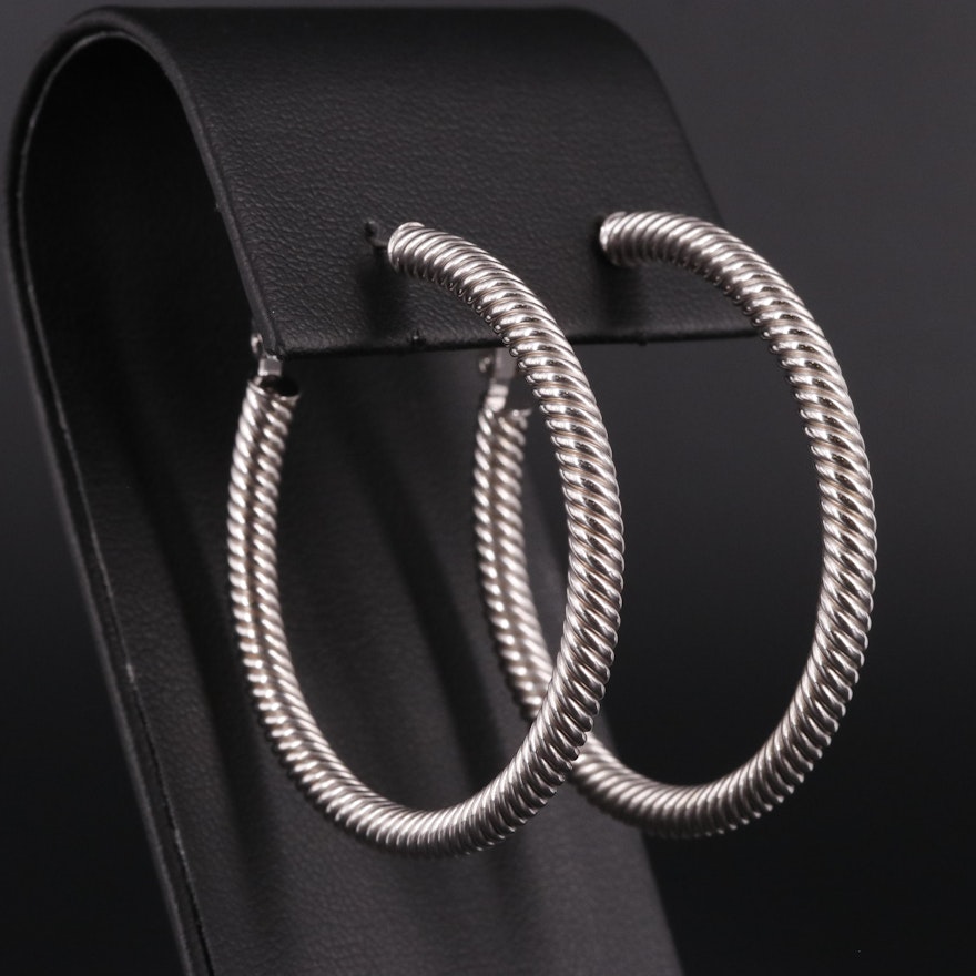 14K Spiral Hoop Earrings