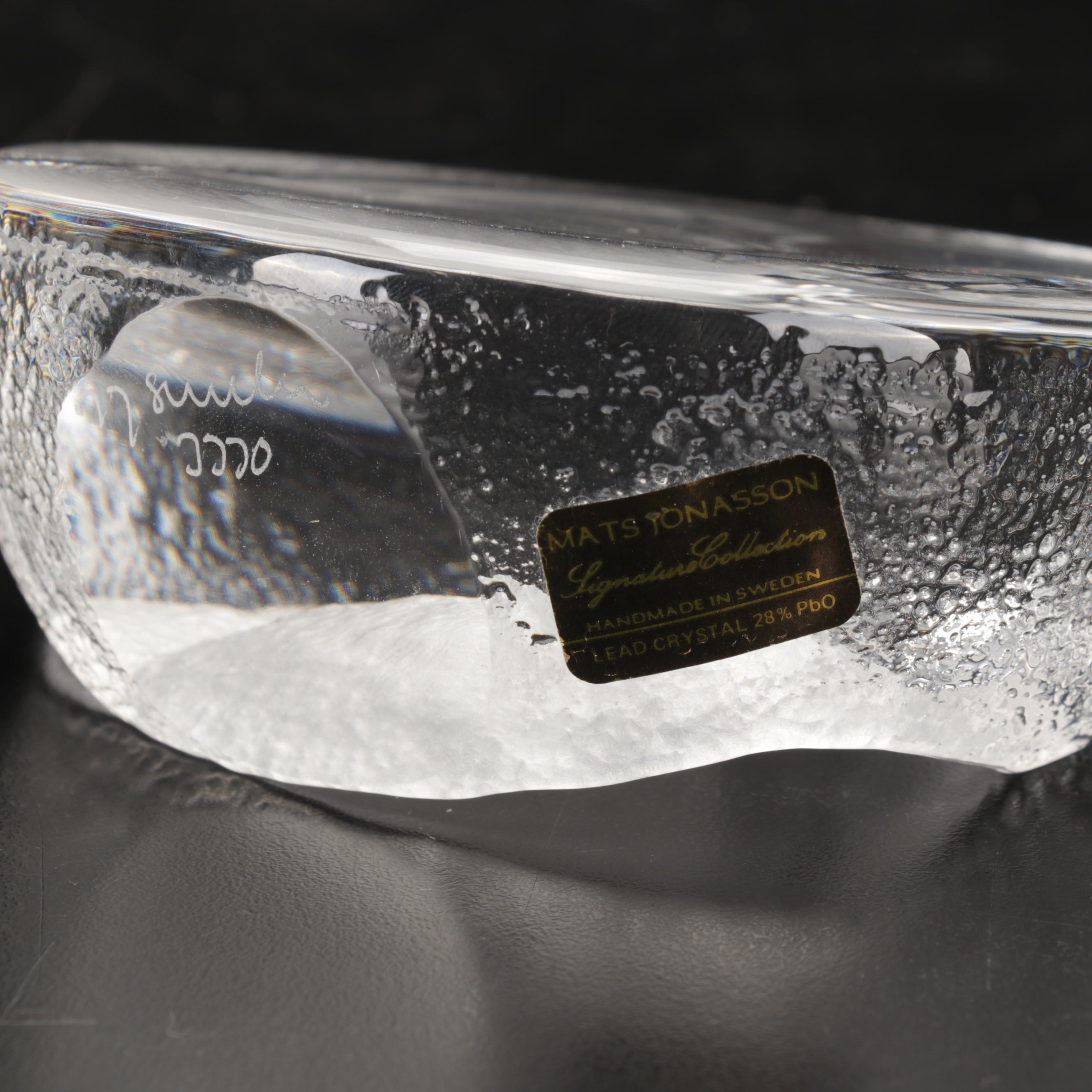 Mats Jonasson Duckling Relief Crystal Paperweight EBTH