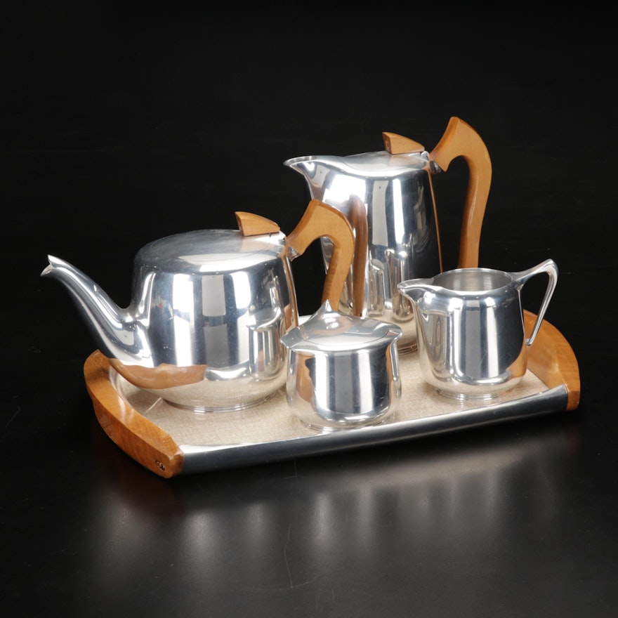 Picquot Ware Aluminum Tea Service Set, Mid-20th Century
