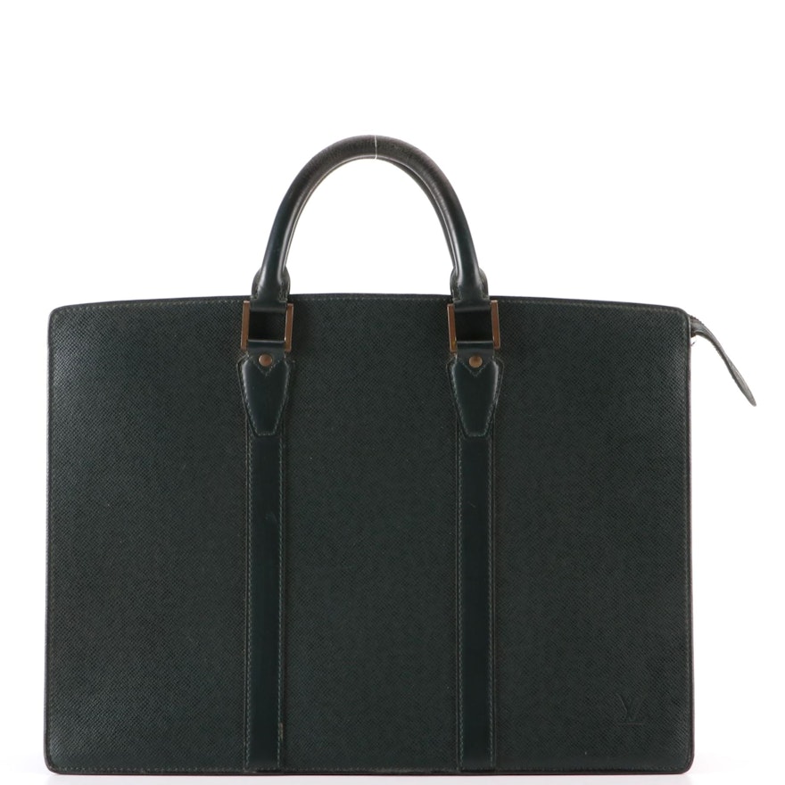 Louis Vuitton Lozan Briefcase in Épicéa Taïga Leather