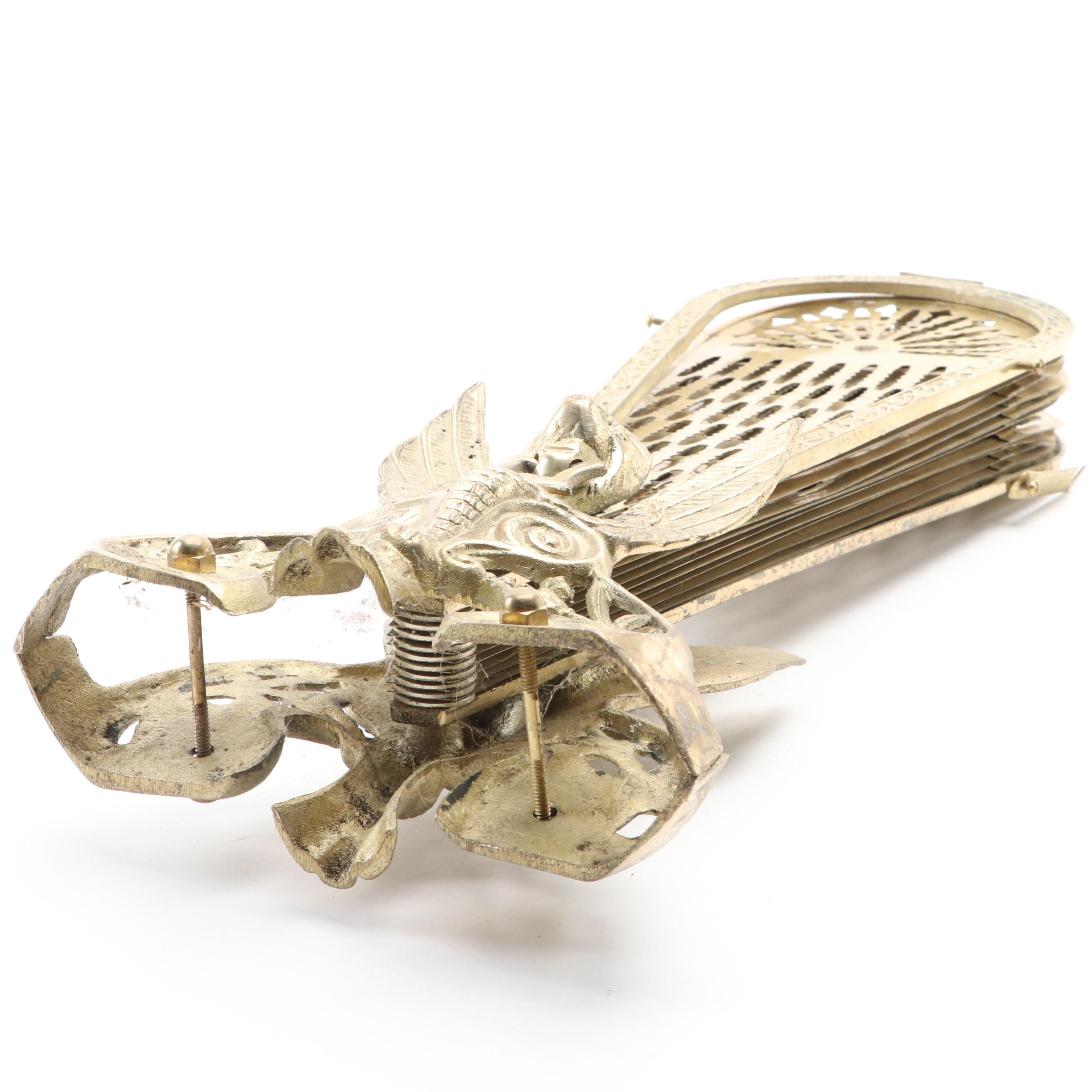 Victorian Style Brass Fan Shaped Fireplace Screen EBTH