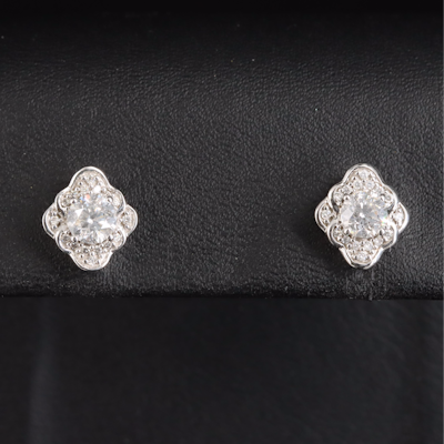 10K 1.00 CTW Diamond Stud Earrings