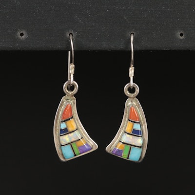 Mary Dayea Navajo Diné Sterling Earrings Including Opal, Coral and Turquoise