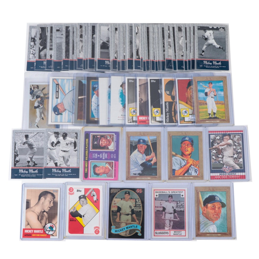 Topps, More Mickey Mantle Baseball Cards with Reprints, Inserts, 1970s–2010s