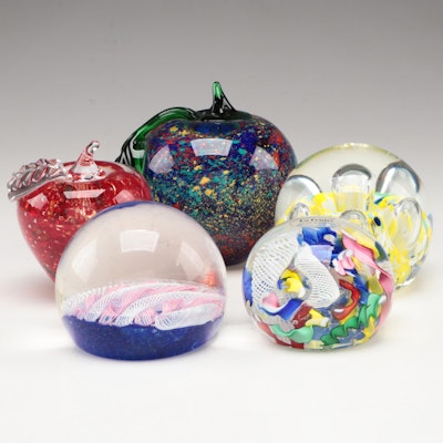 Murano La Fenice and Other Art Glass Paperweights