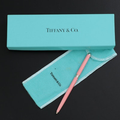 Tiffany & Co. Sterling Silver and Pink Enamel Ballpoint Pen